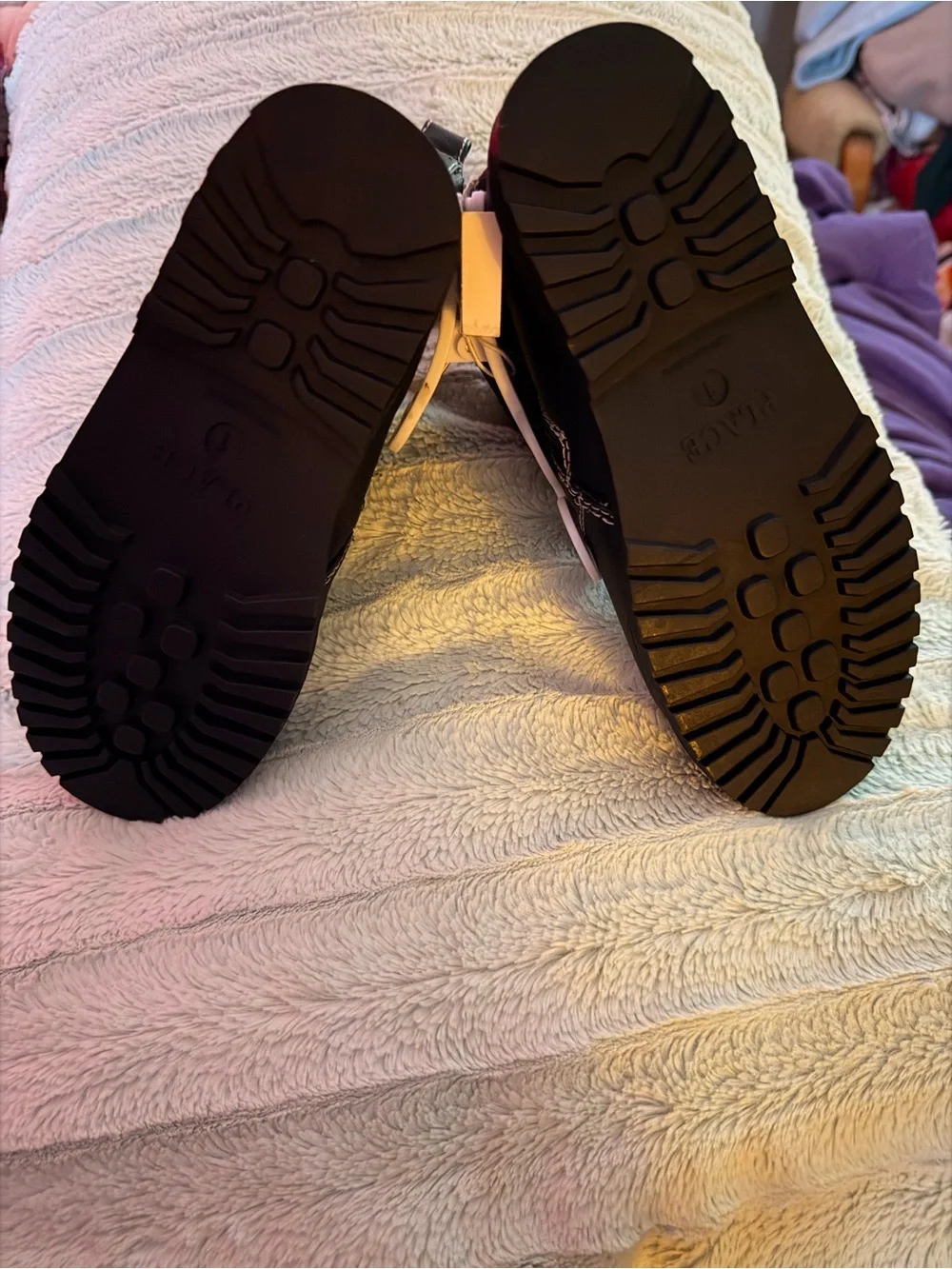Place Black Chelsea Toddler Boots with White Stitching